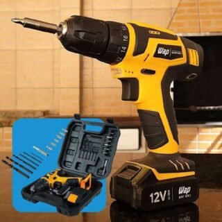 WAP Parafusadeira E Furadeira A Bateria Li-Ion 12V Com Maleta E Kit De 13 Acessórios