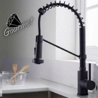 Torneira para Cozinha Gourmet de Mesa com Mola – Monocomando Black Nell