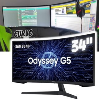 Samsung ‎C34G55TWWL Odyssey 34′ – Monitor Gamer Curvo, WQHD, 165Hz