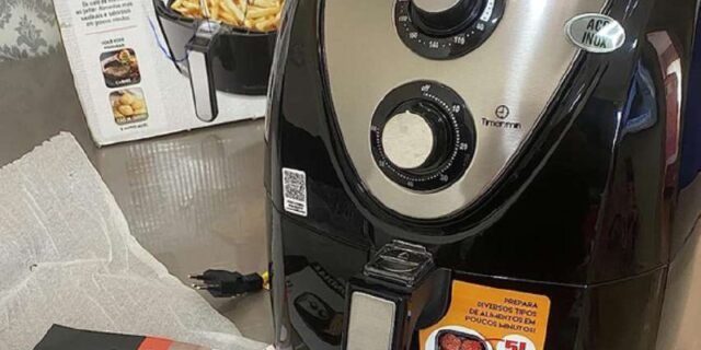 Fritadeira Sem Óleo Air Fryer 5L, Mondial, Preto/Inox, 1900W, 110V