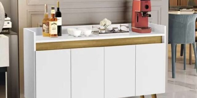 Aparador Buffet Sala 4 Portas Luise (3 Cores)