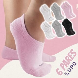 Kit 6 Pares Meia Soquete Lupo Sport Sapatilha Algodão Feminino