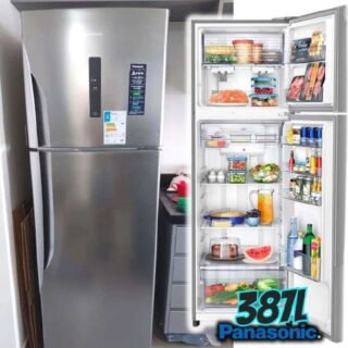 Geladeira/refrigerador Panasonic Frost Free Duplex – Aço Escovado 387l Top Freezer