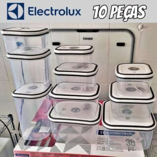 Electrolux – Kit Potes de Plástico Hermético, 10 unidades