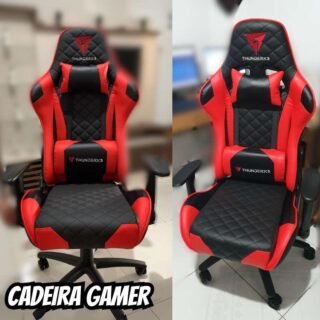 Cadeira Gamer Profissional TGC12 Preta/Vermelha THUNDERX3