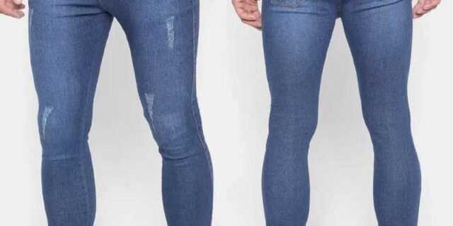 Calça Jeans Skinny Terminal Com Puídos Masculina