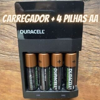 DURACELL Carregador de Pilhas Recarregáveis AA e AAA Com 4 Pilhas AA