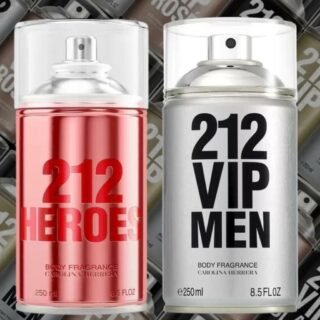 212 Vip Men ou Heroes Feminino Carolina Herrera Body Spray 250ml