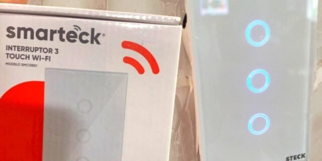 Steck, Interruptor Inteligente 4×2”, Touch