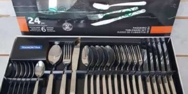 Faqueiro em Aço Inox Búzios com 24 Peças