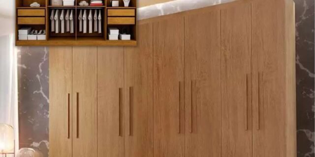 Guarda Roupa Casal Hera 8 Portas e 4 Gavetas (3 Cores)