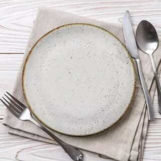 Jogo de Pratos Redondo de Porcelana Marrom – Tramontina Rústico 12 Peças