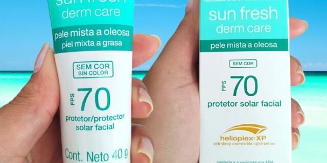 Neutrogena Sun Fresh Protetor Solar Facial Para Pele Oleosa Derm Care Sem Cor FPS 70, 40g
