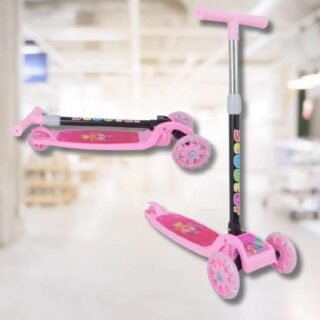 Patinete infantil 3 rodas com luzes led dobrável e ajustável menino menina – ATENTU KIDS