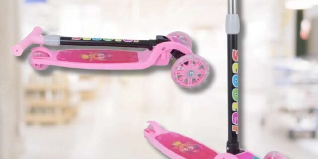 Patinete infantil 3 rodas com luzes led dobrável e ajustável menino menina – ATENTU KIDS