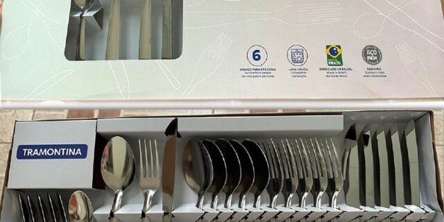 Faqueiro em Aço Inox Búzios com 24 Peças