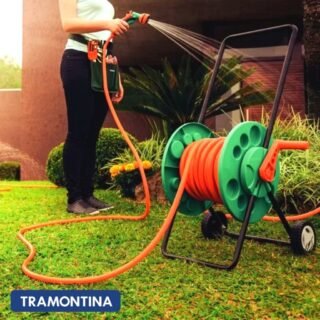 Enrolador de mangueira 1/2″ até 55 metros, com rodinhas