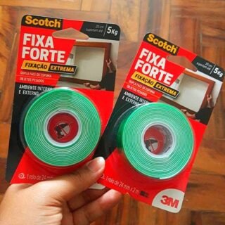 Scotch, 3M, Fixa Forte, Fita Dupla Face, Fixação Extrema, 24mm x 2m