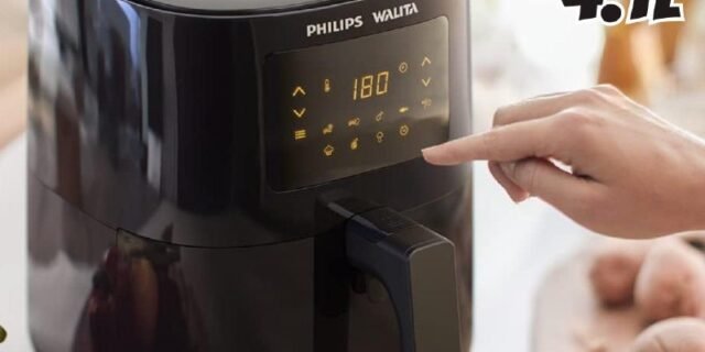Philips Walita Preta Fritadeira Airfryer Digital Série 3000, 4.1L