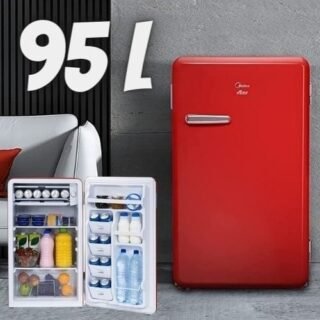 Frigobar Retrô, 95L, Vermelho Rubi, 220V, Midea