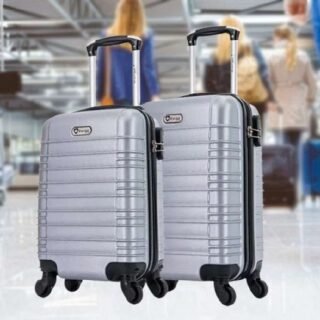 Kit 2 malas de viagem de bordo PP e P Detroit Swiss Move Prata