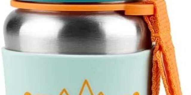 Skip Hop Copo infantil com canudo, garrafa de canudo de aço inoxidável Sparks, Rocket