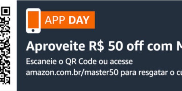 CUPOM DE R$50 PARA COMPRAS DE ACIMA DE R$250 NA AMAZON com MASTERCARD