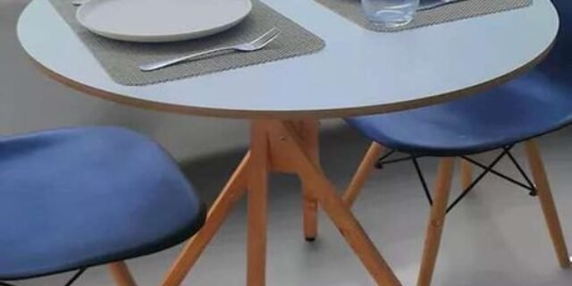 Mesa Jantar Madeira 80cm Branca Pés Em Madeira Maciça