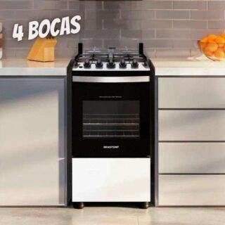 Fogão 4 Bocas Acendimento Automático Bfo4nbb Brastemp Bivolt