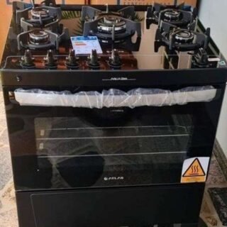 Fogão Atlas 5 Bocas preto Atenas Glass com Acendimento automático