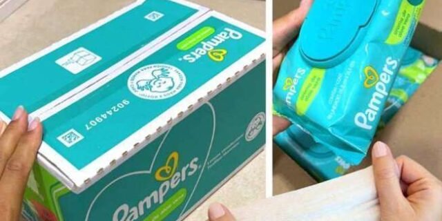 Kit Lenços Umedecidos Pampers Aloe Vera ou Cuidado de Bebê 576 Unidades