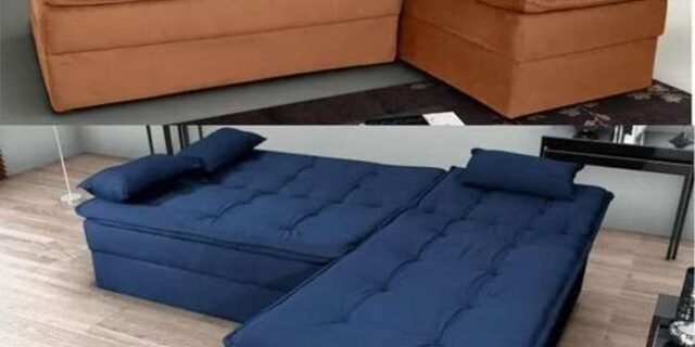 Sofá-cama Casal 3 Lugares Fixo Reclinável Veludo Matrix Dafne