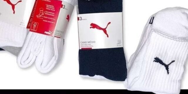 Kit 9 Pares Meias Puma Sapatilha Cano Baixo