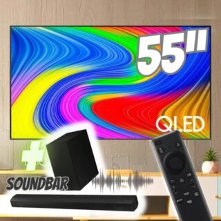 Smart TV 55″ QLED 4K 55Q65D 2024 + Soundbar HW-B550/ZD – Samsung