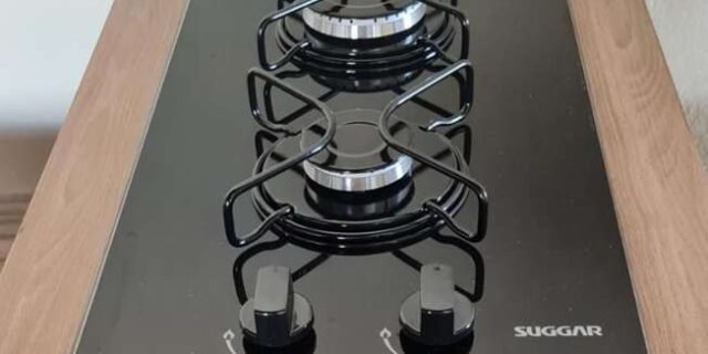 SUGGAR COOKTOP A GÁS VIDRO PRETO 2 QUEIMADORES