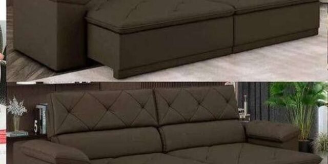 Sofá Retrátil Reclinável 3 Lugares Veludo Bipartido Caribe