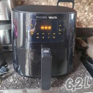 Philips Walita Preta Fritadeira Airfryer Essential XL Digital, 6.2L