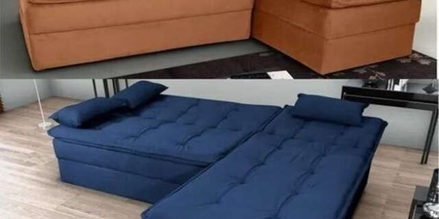 Sofá-cama Casal 3 Lugares Fixo Reclinável Veludo Matrix Dafne