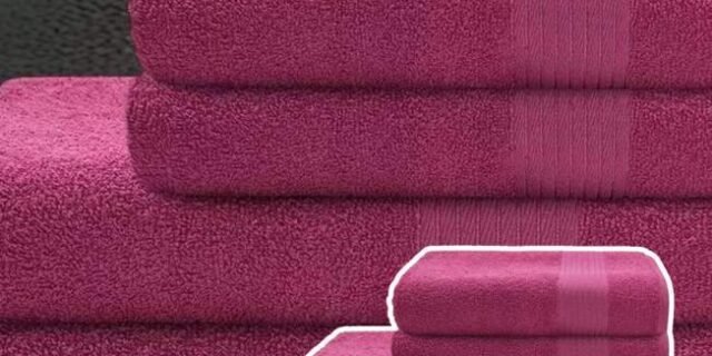 Jogo de Toalhas Camesa Algodão e Poliéster – Nacional Omega Fucsia 4 Peças