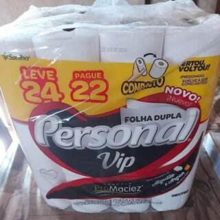 Personal Vip – Papel Higiênico, Folha Dupla, Branco 24 Unidades