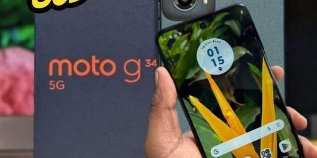 Smartphone Motorola Moto G34 5G 16GB RAM Boost* 256GB Verde – Vegan Leather