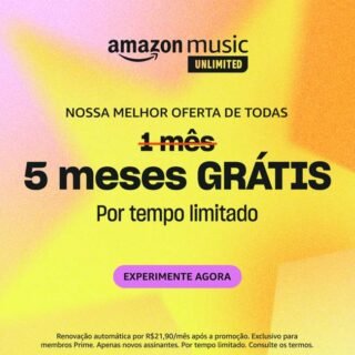 5 Meses GRÁTIS – Amazon Music Unlimited