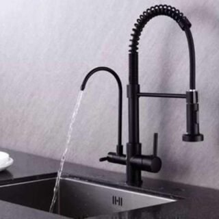 Torneira Para Cozinha Gourmet De Mesa Dupla Nell – F-02 Pre Preto