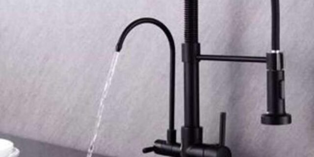 Torneira Para Cozinha Gourmet De Mesa Dupla Nell – F-02 Pre Preto