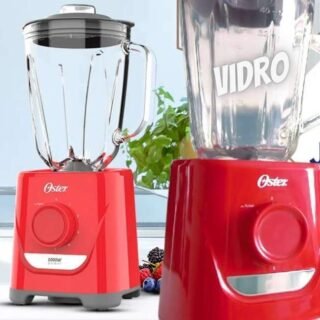 Liquidificador Oster 1,7L 5 Velocidades + Pulsar Jarra de Vidro OLIQ501 Vermelho 1000w 220V