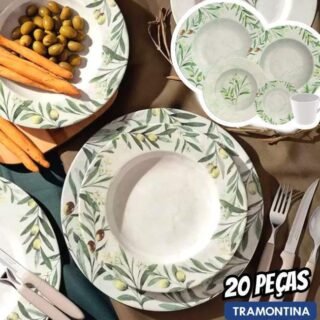 Aparelho de Jantar e Chá 20 Peças Tramontina Porcelana