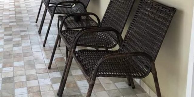 Alpendre Sacada Prédio kit 4 cadeira