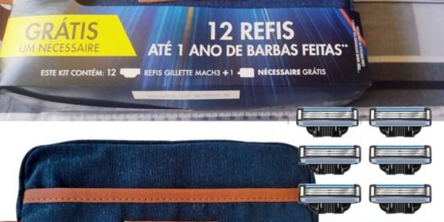 Gillette 1 Kit Mach3, Carga para Aparelho 12 Uds + 1 Nécessaire