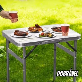 Mesa Vira Maleta Dobravel Portatil Praia Camping 60x40cm