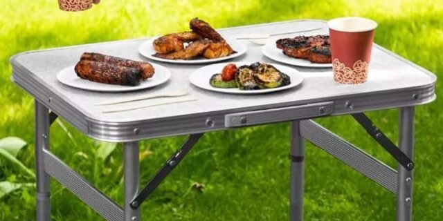 Mesa Vira Maleta Dobravel Portatil Praia Camping 60x40cm